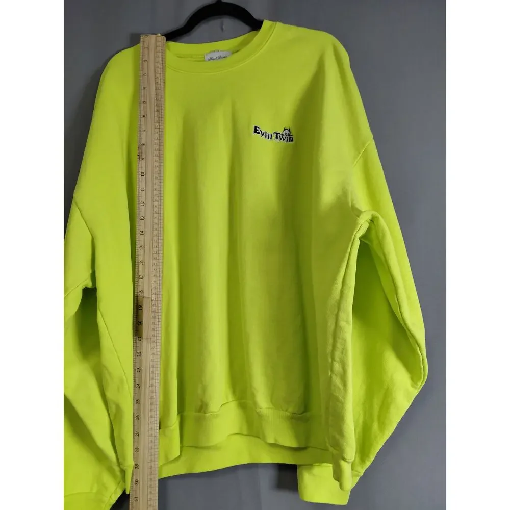 Hazel Boutique Evil Twin Neon Green Crewneck Sweatshirt Sweater Men Size 2XL